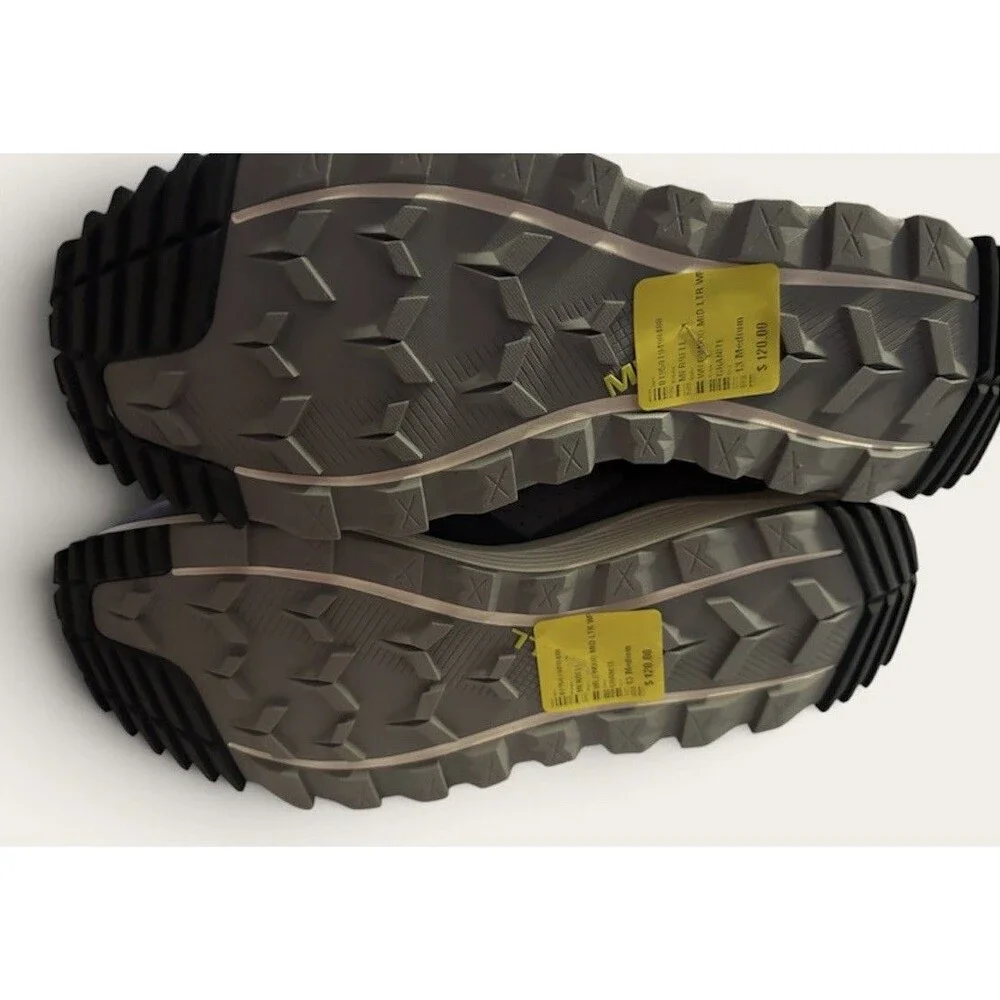 Merrell Wildwood Leather Waterproof Gray Hiking Boots J068029 Men's 12